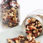 This Heart Healthy Trail mix makes about 15 servings, is low in sodium and high in antioxidants! Great for snacks or a road trip.  | Mealswithmaggie.com #hearthealthy #lowsodium #mealsprep #trailmix #healthytrailmix #pepitas #almonds #mixednuts