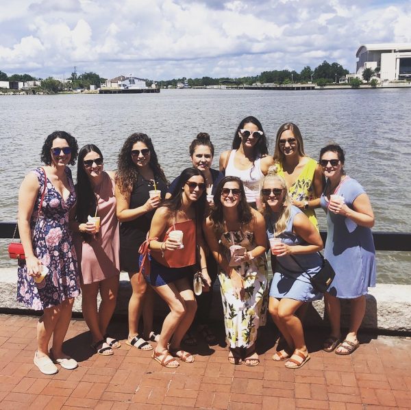 Girls on a bachelorette party in savannah Georgia.