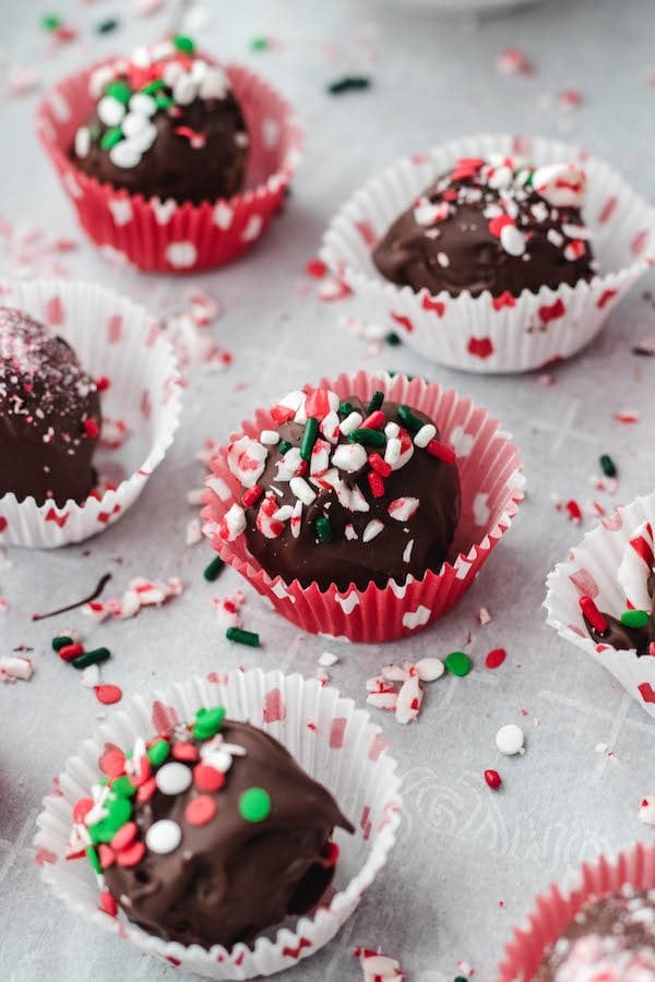 chocolate peppermint with sprinkles
