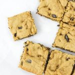 peanut butter blondies cut into squares