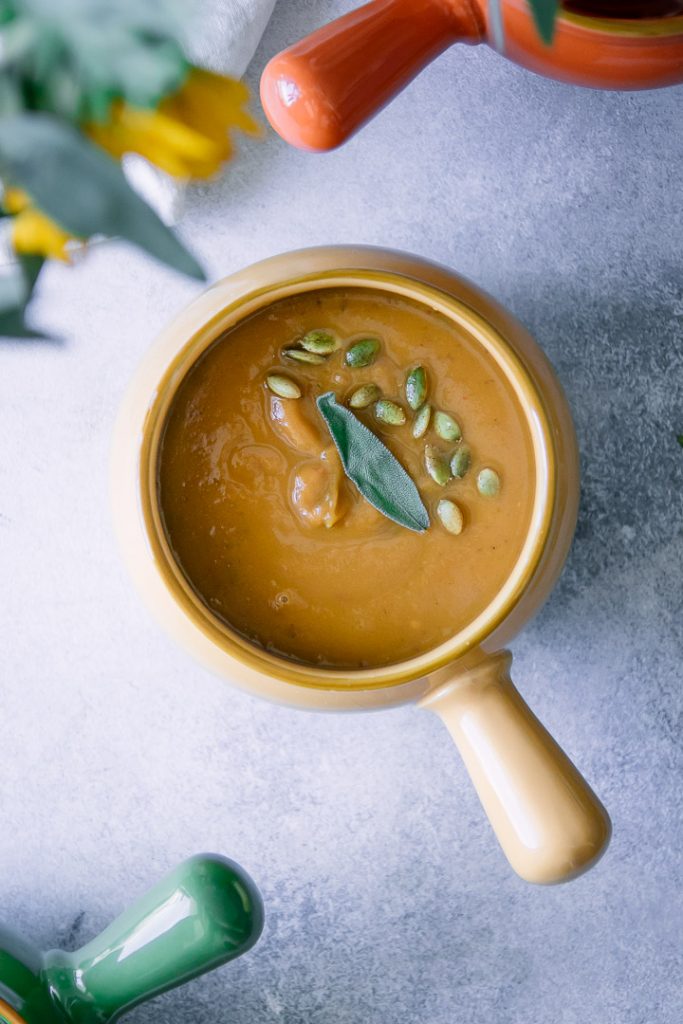 soup in a bowl in the light