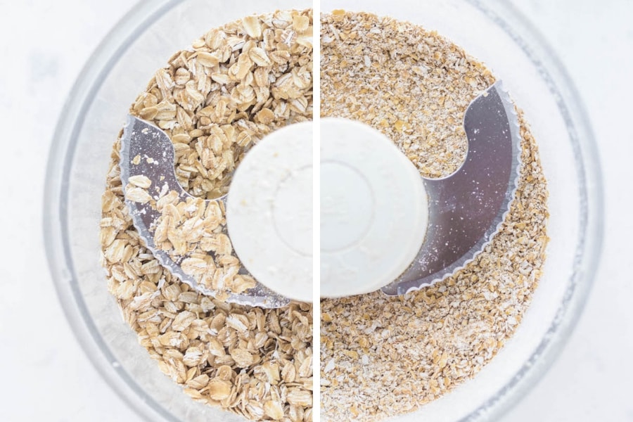 before and after oatmeal to oat flour