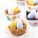 easter egg nests lined up in a row