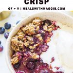 healthy lemon blueberry crips with text