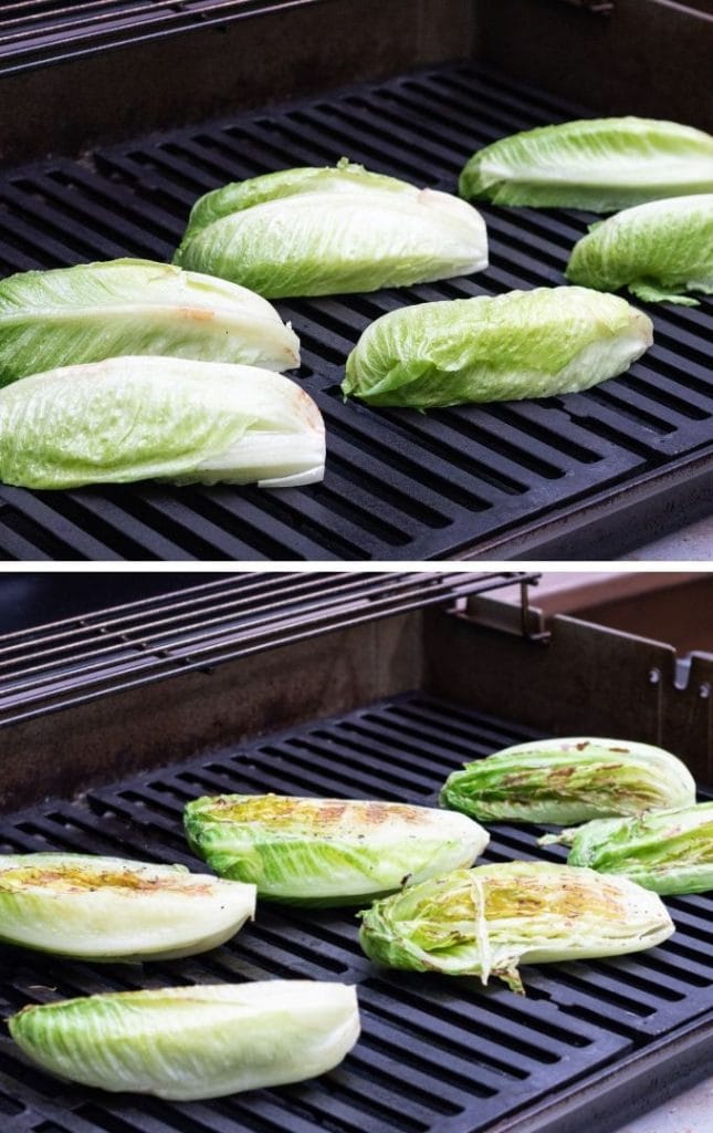 Romaine on a grill. 