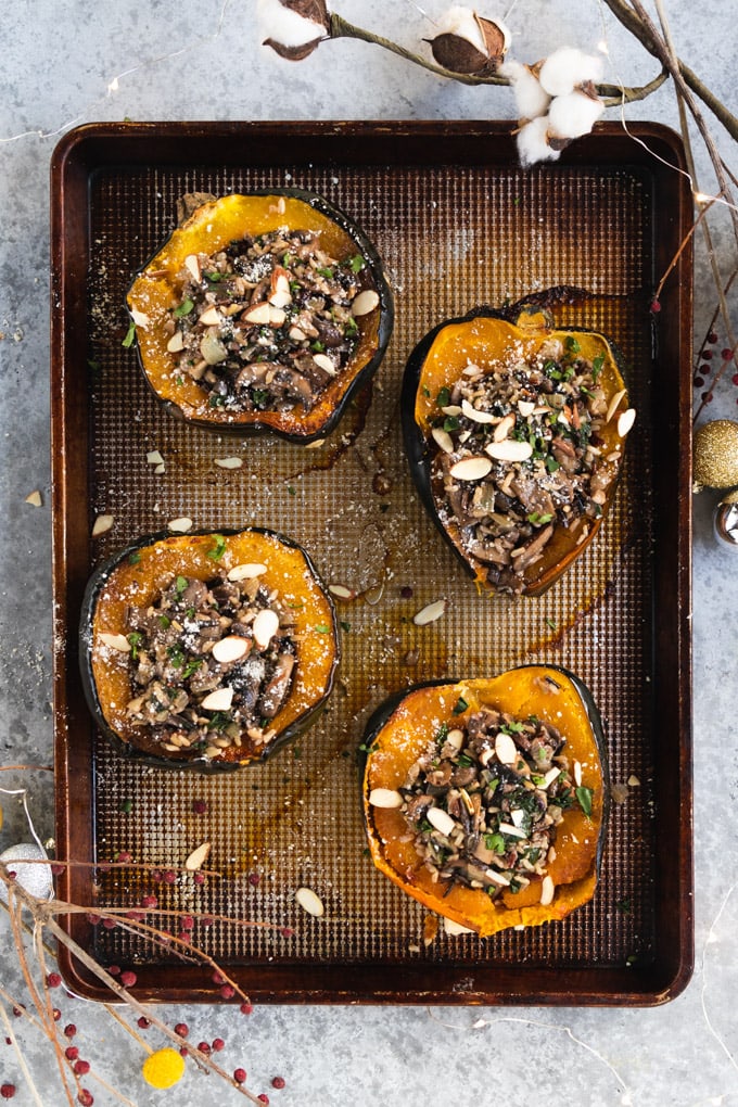 squash on a baking sheet.