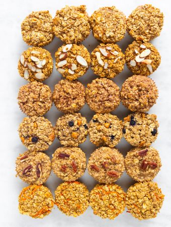 6 rows of healthy baked oatmeal cups