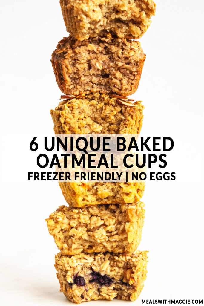 A stack of baked cups with text. 