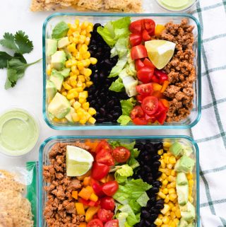 Easy Taco Salad Meal Prep Bowls - Meals with Maggie