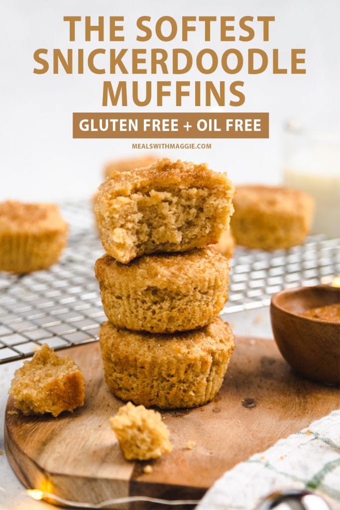 a stack of muffins with text above it. 