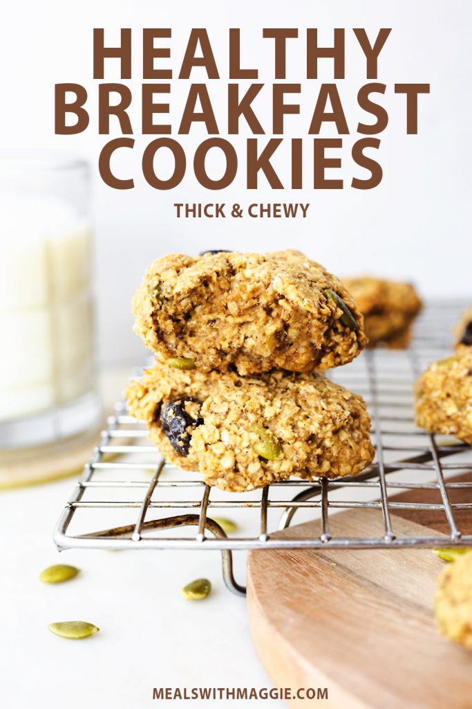 Cookies on a baking sheet with text above it.