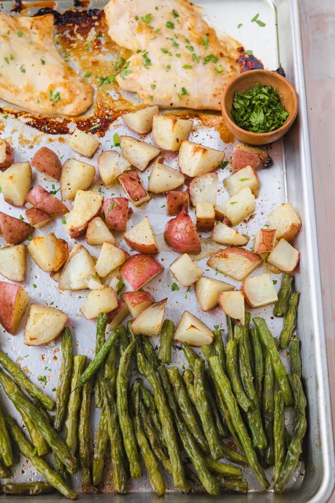 Honey Mustard Sheet Pan Chicken Dinner Meals with Maggie