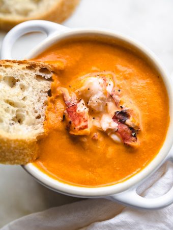 bread in lobster bisque
