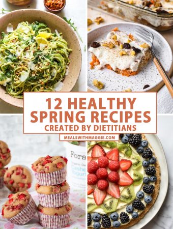 healthy spring recipes with text and pictures.