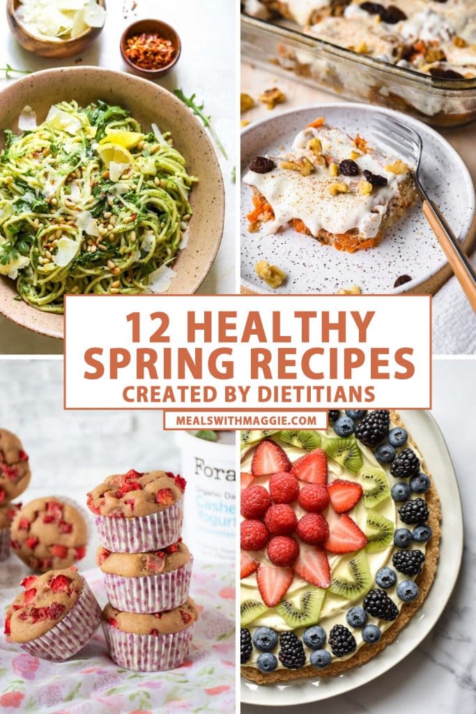 healthy spring recipes with text and pictures.