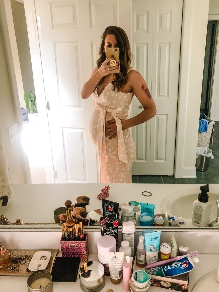 A shower dress mirror picture.