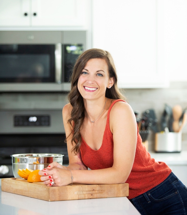 Me in a kitchen with a cutting board