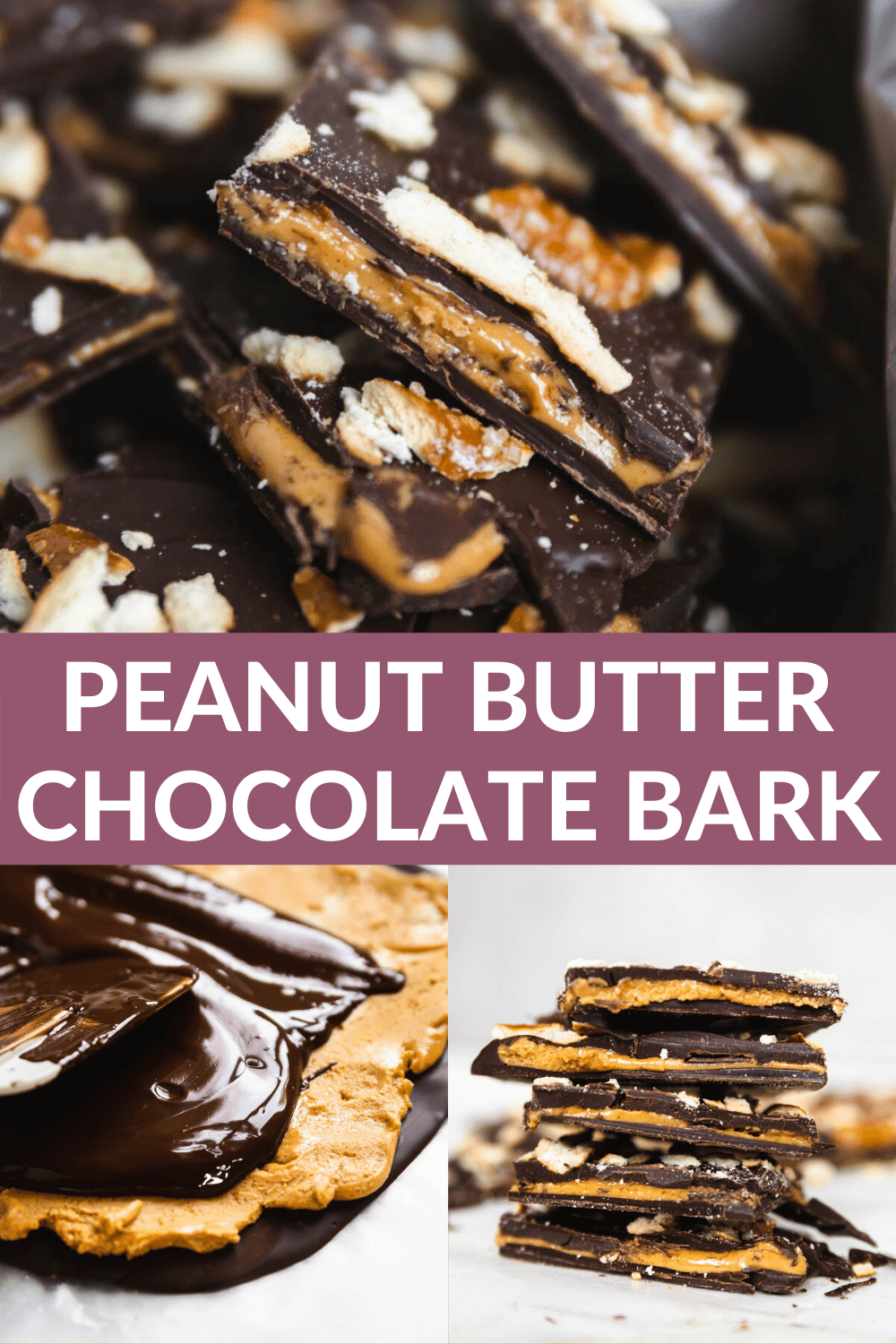 Peanut Butter Chocolate Bark {with Pretzels!} - Meals with Maggie